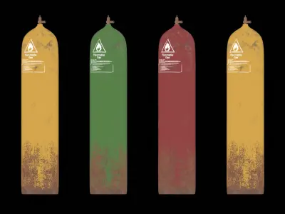 Flammable Gas Cylinder Low-poly 3D model Low-poly 3D model