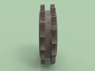 Rear wheel from old tractor 3D model
