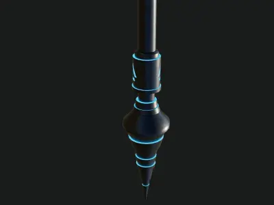 Fantasy Spear Glow 08 Game-Ready PBR Textures Included Low-poly 3D model