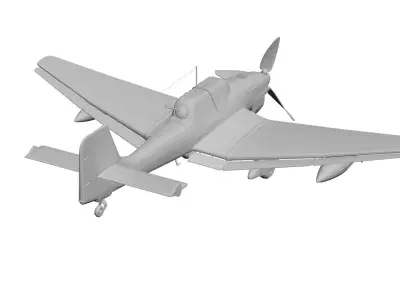 Old military aircraft concept 3D model