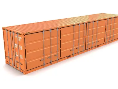 40ft Shipping Container Side Open 3D model
