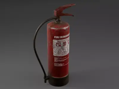 Worn Fire Extinguisher Game Ready PBR Asset Low-poly 3D model