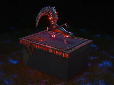 Dark Ritual Scythe  Rune-Engraved 3D Model Low-poly 3D model