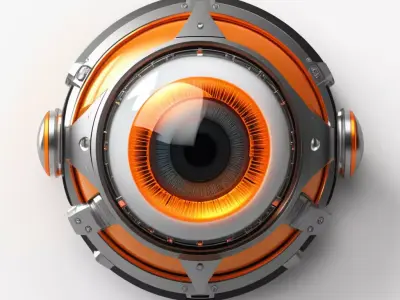 Cybernetic Eye Implant Isolated 3D model