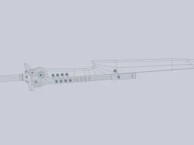 Steampunk blade Low-poly 3D model