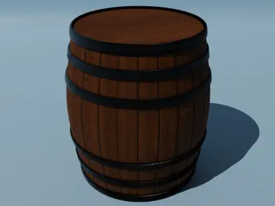 Barrel wooden Low-poly 3D model order