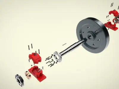 Fly Wheel Assembly Free 3D model
