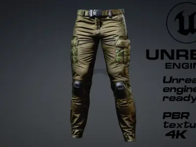 Modern military Pants PBR 4k Low-poly 3D model