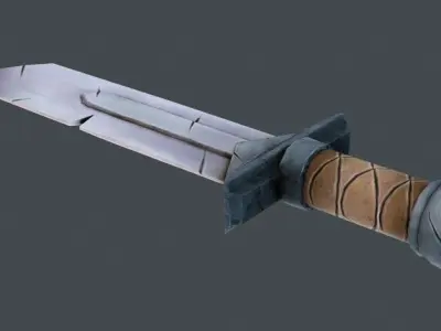 Stylized Lowpoly Fantasy Sword 3 Low-poly 3D model