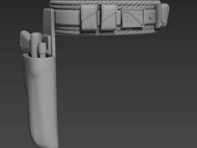 Mandalorian Boba Fett belt and gears One12 scale STL 3D print model