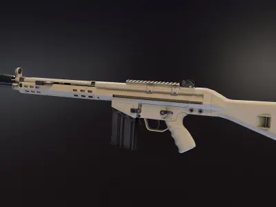 HK G3 Battle Rifle Low-poly 3D model