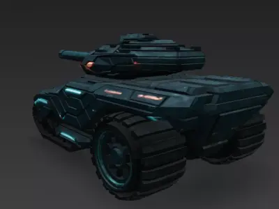 Futuristic High-Tech Tank PBR 3D Model 3D model