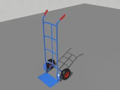 Industrial Hand Trolley 1 Low-poly 3D model