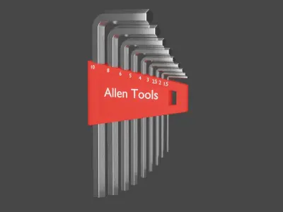 Allen key set - Short flat 3D model