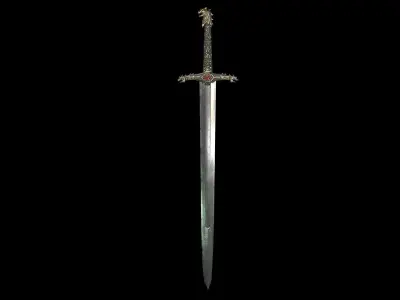 Knight Sword Low-poly 3D model