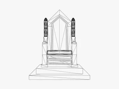 Ancient Throne Low-poly 3D model