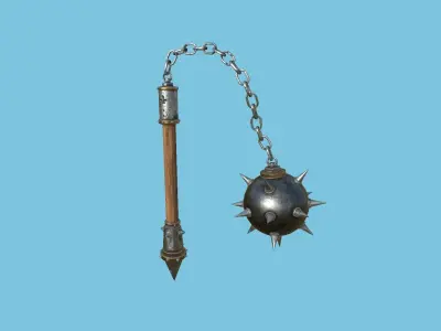 Medieval Flail 02 Steel - Character Fantasy Weaponry Low-poly 3D model