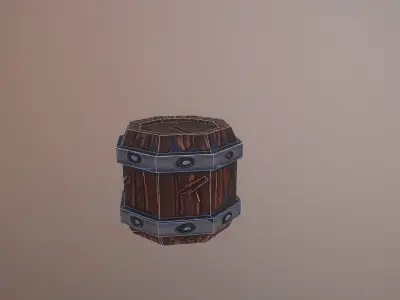 Barrel set of wooden barrels Low-poly 3D model