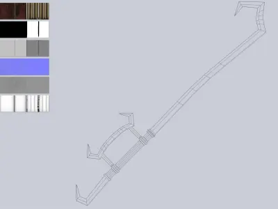 Hook sword Low-poly 3D model