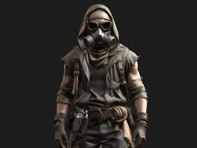 Scavenger Survivor Post-Apocalyptic Character 3D model