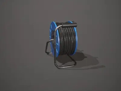 Black and Blue Extension Cable Low-poly 3D model