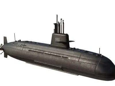 JMSDF Oyashio-class submarine 3D model