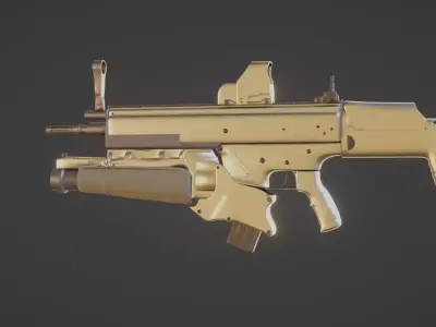 FN SCAR  Low-poly 3D model