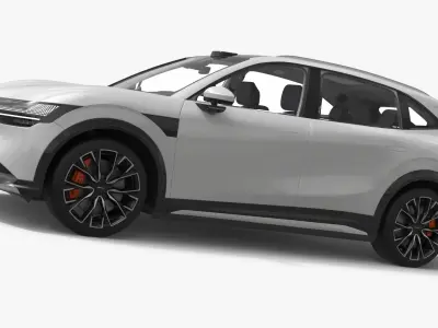 Zeekr 7X Pearl White Electric SUV Simplified 3D model