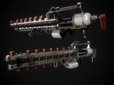 Game Ready Railgun From Atomic heart Low-poly 3D model
