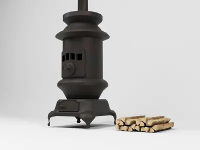 Old stove Low-poly 3D model purchase