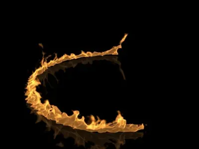 Fire ring circle VDB 7s 3D model