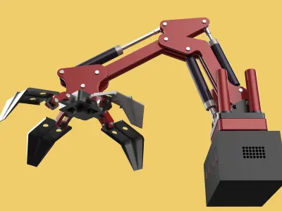LOAD LIFTING CRANE ATTACHMENT GRABBER CLAW GRAPPLE HOOK JAW TONG 3D model