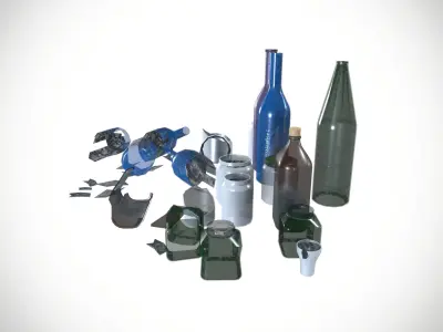 Glass Wine Bottle Storage Bottle with Lid Cap Low-poly 3D model