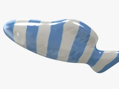Swedish Fish Blue Stripe 3D model 3D model