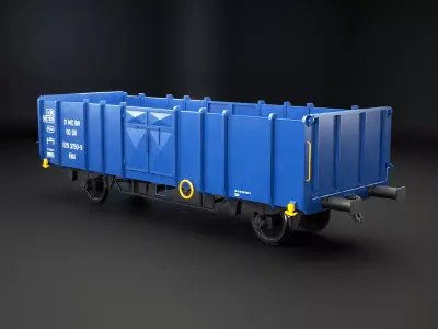 Coal Railcar Ekkl Low-poly 3D model