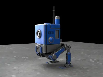 A High Poly Robot Rigged Basic Animate Free 3D model