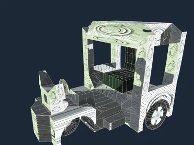 3d Model Chariot low-poly ice throne in minecraft Low-poly 3D model