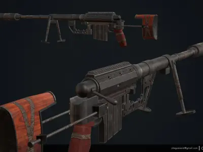 Sniper M200 Free low-poly 3D model