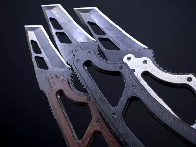 Tactical Knife Low-poly Game-ready PBR Low-poly 3D model