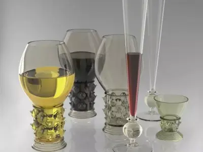 Antique Glasses Set 3D model