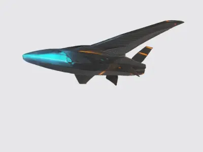 futuristic aircraft Low-poly 3D model
