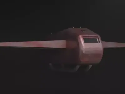 Sci-Fi Rusted Airbus Lowpoly Free 3D model