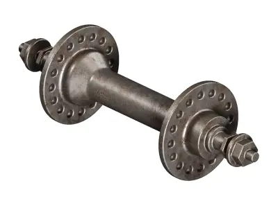 Rusty Bicycle Hub Axle 3D model