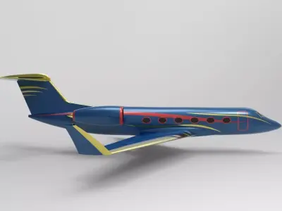 Private Jet  Low-poly 3D model