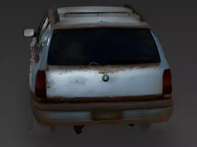 Realistic Abandoned Rusty SUV 3D Model Low-poly 3D model