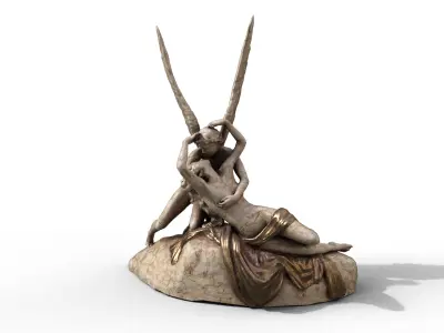 Lovers sculpture Low-poly 3D model