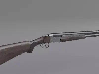 TOZ-34 Vertical Double-barreled shotgun Low-poly 3D model