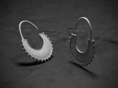 Ancient Earrings Low-poly 3D model