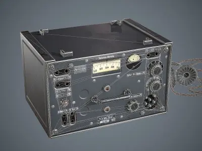 Radiostation WW2 Low-poly 3D model