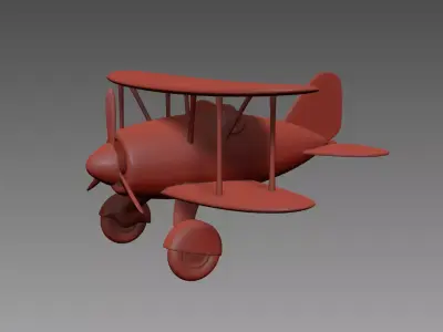 cartoon plane 3D model